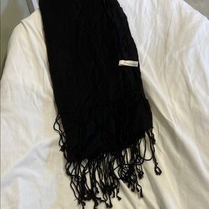 Elegant Black Fringe Scarf